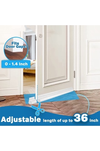 Pazly Kapı Altı Rüzgar & Ses Yalıtım Bariyeri - Tek Taraflı, Kesilebilir, Enerji Tasarruflu 35.8x110cm Kapı Altı İzolasyonu İçin Mükemmel Çözüm