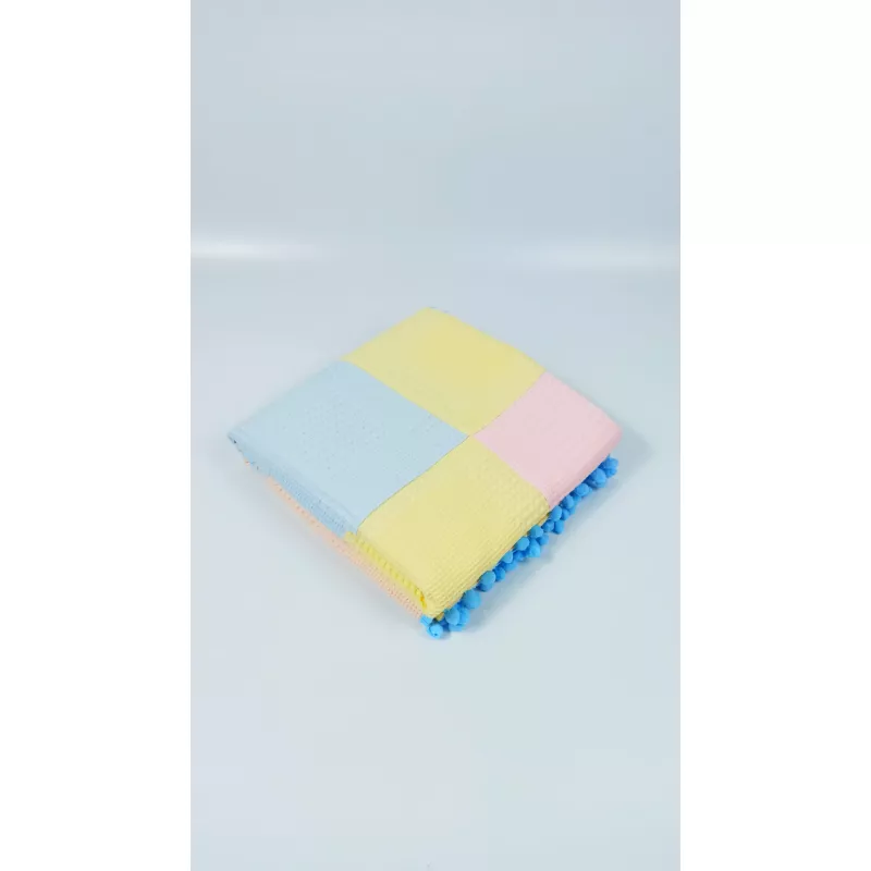 Kırk Yama%100 Pamuk Çok Amaçlı Çift Katlı Müslin Battaniye&Bez & Kumaş / Örtü 90x90 Çok Renkli