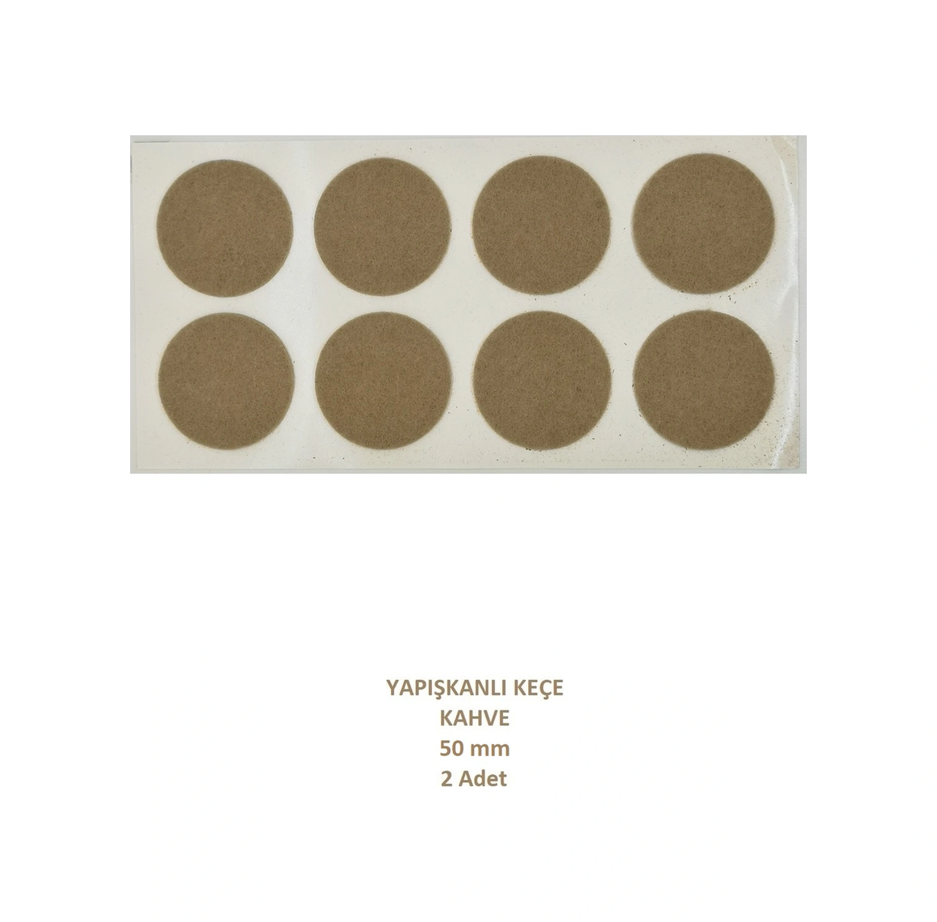 Zemin Koruyucu 50 Mm Kahve Keçe, Ses Ve Çizik Önleyici Kahve Mobilya Keçesi 2 Adet Açık Kahve