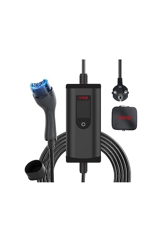 Mioji Mio 717 3.5kw/16a 2.4 Lcd Ekran Ip65 Suya Dayanıklı Taşınabilir Elektrikli Araç Şarj Cihazı 22 Kw