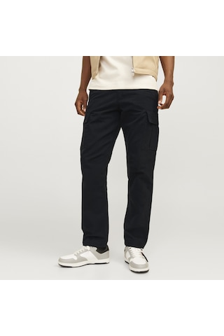 Jack & Jones Erkek Pamuklu Kargo Pantolon - Kane - 12258150 Siyah