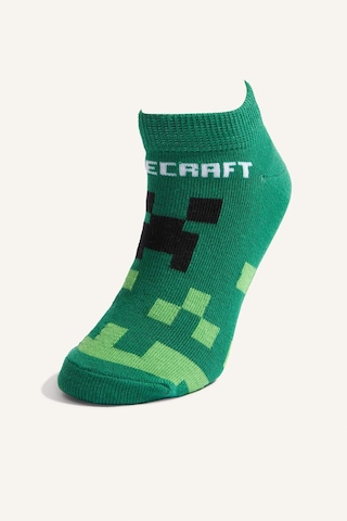 Defacto Minecraft 3lü Pamuklu Patik Çorap Erkek Çocuk I1011a8nsgn2 Yeşil-gn2