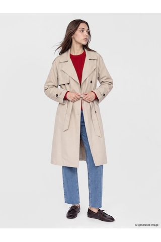Lc Waikiki Lcw Modest Bej Kuşaklı Kadın Gabardin Trençkot Beıge