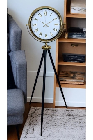 Gold Göz Alıcı Tripod Ayaklı Duvar Saati Çok Renkli