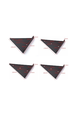 Sones Yük Taşıyan Görünmez Üçgen Braket Duvar Raf Braketi Vidalarla, Özellikler: 280x170mm Beyaz