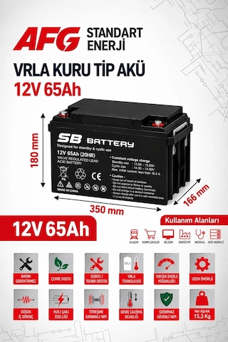 Sb Battery 12v 65ah Bakımsız Kuru Akü