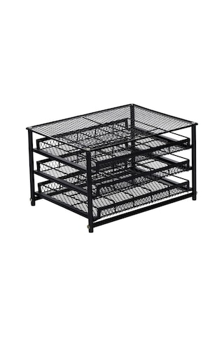 Suntek Mutfak Baharat Rafı 3 Katlı Tezgah Üstü Düzenleyici Siyah