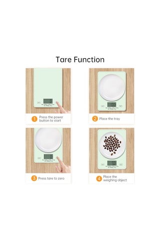 Gajeena Beyaz Mutfak Dijital Terazi - Yüksek Hassasiyet, Cam Platform, Usb Şarjlı, Birim Dönüştürme, Aşırı Yük Göstergesi Çok Renkli