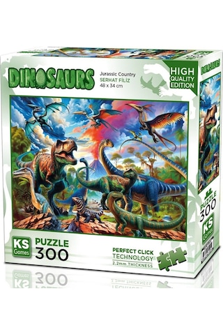 Ks Games 300 Parça Jurassic Country Dinazorlar Çocuk Puzzle - Serhat Filiz - 19256