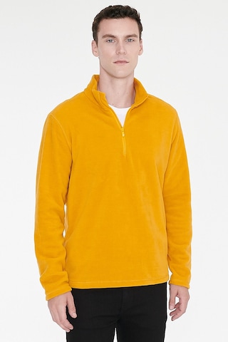 AC&Co / Altınyıldız Classics Anti-Pilling Tüylenme Yapmayan Bato Yaka Erkek Polar Sweatshirt 4A5221100016SARXXL Sarı