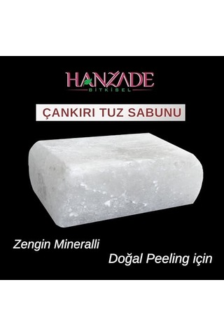 Hanzade Bitkisel Çankırı Tuz Sabunu 300-350 Gr Zengin Mineralli Doğal Saf Çankırı Kaya Tuzu Sabunu Acı Badem
