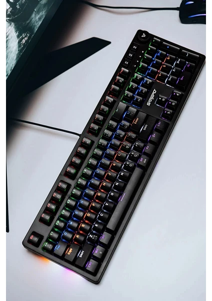 Sarepo Serisi Rgb Blue Switch Mekanik Gaming Oyuncu Klavye Suya Ve Toza Dayanıklılık Türkçe Q