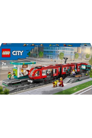 LEGO® City Şehir Merkezi Tramvay İstasyonu 60423 - 7 Yaş ve Üzeri Oyuncak Tren ve Araç Meraklıları için Yaratıcı Oyuncak Yapım Seti (811P)