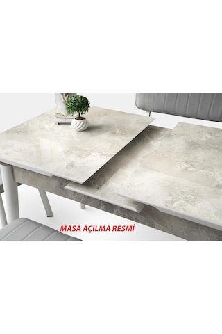 Kelebek Milano Mdf Açılır Masa 4 Adet Kuzey Sandalye Takım Diğer
