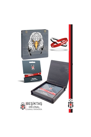 Beşiktaş Lisanslı 3'lü Bjk Silikon Yetişkin Bileklik Ahşap Kutulu 001