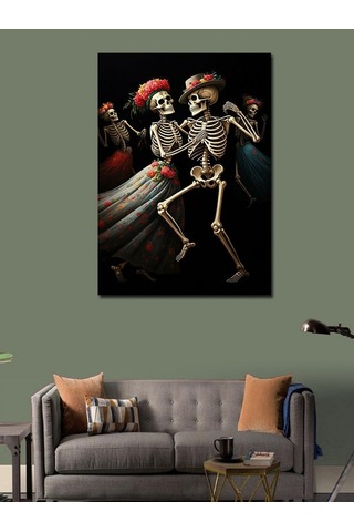 Kanvas Tablo Dans Eden İskeletler 100cmx140cm