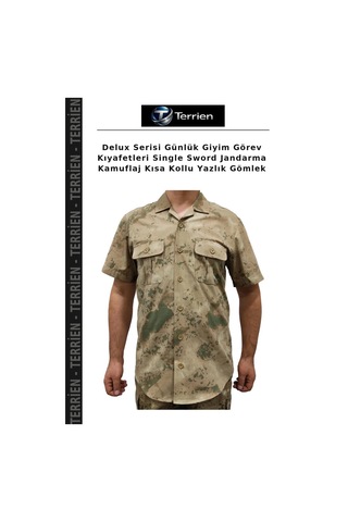 Terrien Delux Serisi Günlük Giyim Görev Kıyafetleri Single Sword Jandarma Kamuflaj Kısa Kollu Yazlık Gömlek Çok Renkli