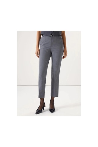 LC Waikiki Lcw Vision Gri Beli Kemerli Havuç Kesim Kadın Pantolon Grey Melange