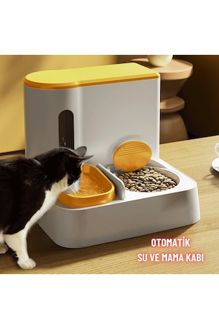 Kedi Köpek Mama Ve Su Kabı Paslanmaz Çelik Kase Otomatik Su Denge Akıcı Mama Besleme Kolay Temizlik