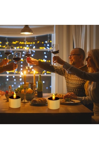 Maiyame 6 Adet Güneş Enerjili Led Mumlar, Dış Mekan Dekorasyonu, Akşam Kullanıma Hazır, Gerçekçi Parıltı Efekti, Partiler Ve Bayramlar İçin Enerji Tasarruflu Soğuk Beyaz