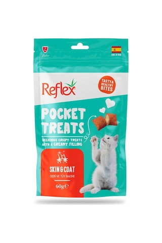 Reflex Pocket Treats Skin & Coat Deri Tüy Bakımı Kedi Ödül Maması 60 G Reflex Pocket Treats Skin & Coat Deri Tüy Bakımı Kedi Ödül Maması 60 G