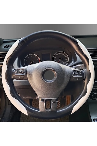7 Renk Karbon Fiber Direksiyon Kapağı Bölümlü Koruma Anti Kayma White Beyaz