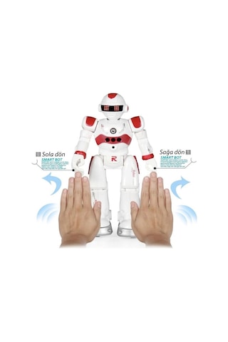 Uzaktan Kumandalı 27 Fonksiyonlu Sesli Işıklı Sensörlü Programlanabilir Yürüyebilen Oyuncak Robot Kırmızı
