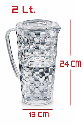 2 Lt. Şık Dekorlu Kristal Sürahi