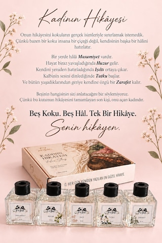 Rosie Kadının Hikâyesi 5 Li Çubuklu Oda Kokusu Hediye Seti 5 X 50 Ml Özel Tasarım Koleksiyon Fresh