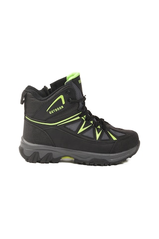 Ayakmod Siyah Gri Polarlı Kaymaz Unisex Çocuk Outdoor Bot 2301 F Siyah - Gri
