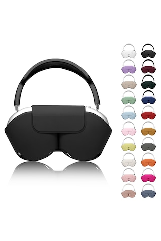 Apple Uyumlu AirPods Max İle Uyumlu Koruyucu Kılıf, Pu Deri, Mıknatıslı Kapama, Sleep Mode Destekli, Çizilmez Siyah
