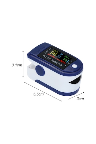 Vkemall Pulse Oksimetre Dijital Parmak Ucu Nabız Oksimetresi Tft Ekran Kan Oksijen Sensörü Doygunluk Min Koyu Mavi
