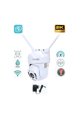 O-kam 3031pro Tek Kamera 3mp Hareketli Wifi Akıllı Kamera , Yapay Zeka, Gece Görüş, Karşılıklı Konuşma