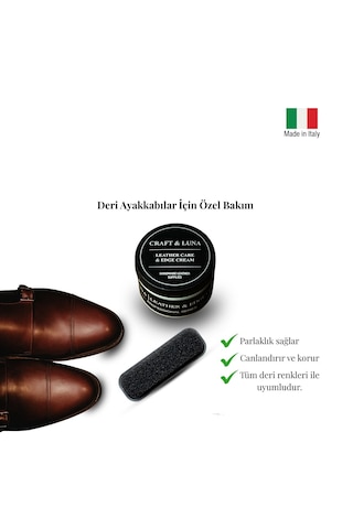 Craft & Luna Deri Bakım Kremi 125 G Cüzdan Kemer Çanta Ayakkabı İçin Besleyici Parlatıcı Deri Koruma Kremi Beyaz