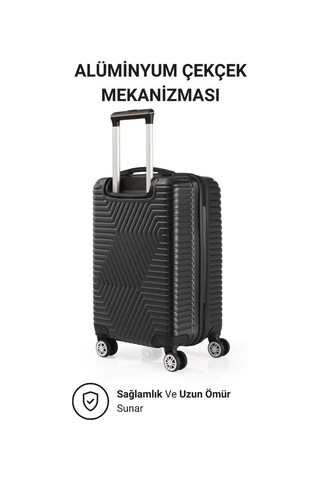 G&d Polo Suitcase Abs Kabin Ve Büyük Boy Siyah 2'li Valiz Seti 600.01-set-bk Siyah