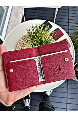 Watchofroyal Paır Bordo Slım Hakiki Deri Cüzdan