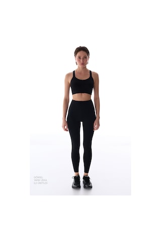 Penti Siyah Power Fermuarlı Front Spor Sütyeni