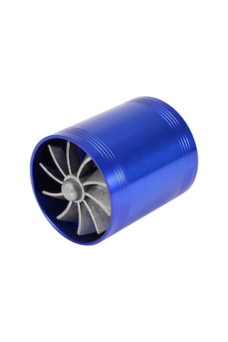 Ximistore9 Araç İçin Çift Lüftü Turbofan Mavi - Güç Artırıcı, Yakıt Tasarrufu, Alüminyum Gövde
