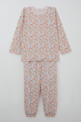 Breeze Kız Çocuk Pijama Takımı Renkli Çiçek Desenli 4-8 Yaş, Karışık Renk