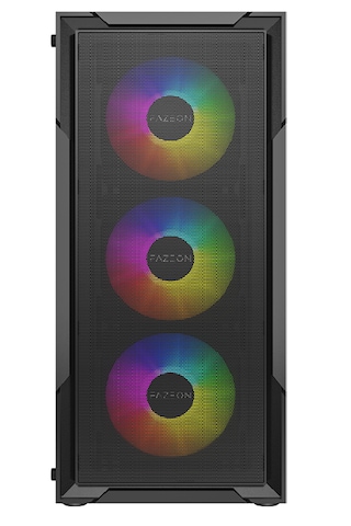 Fazeon F11 650w 80+ Bronze Tempered Glass Mesh 4x Rgb Fanlı Usb 3.0 Siyah Atx Bilgisayar Kasası