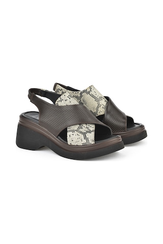 Ziya, Kadın Hakiki Deri Topuklu Sandalet 151992z64001 Kahve 151992z64001 300 Kahve