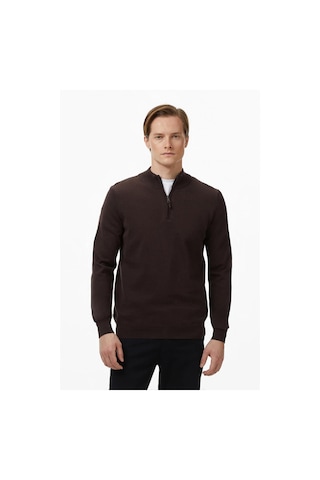 Nautica Erkek Kahverengi Classic Fit Kazak-12048 Kahverengi