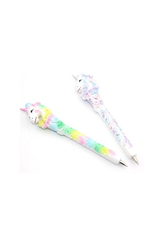 Unicorn Polyester Tükenmez Kalem Çocuk Hediyesi Yazı Aracı Koleksiyonluk Çok Renkli