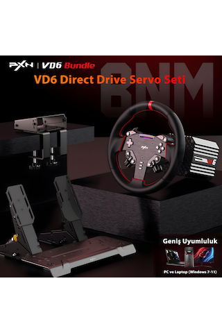 Pxn Vd6 Direct Drive Yarış Direksiyon Seti Bundle - 6nm Servo Motor - Pc Ve Laptop Uyumlu