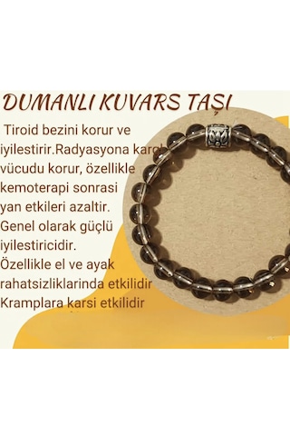 Fy Doğaltaş Dumanlı Kuvars Bileklik Kahverengi