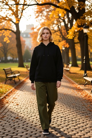 Benerly Kadın Kapüşonlu Düşük Kol Oversize Sweatshirt Fonksiyonel Dayanık siyah
