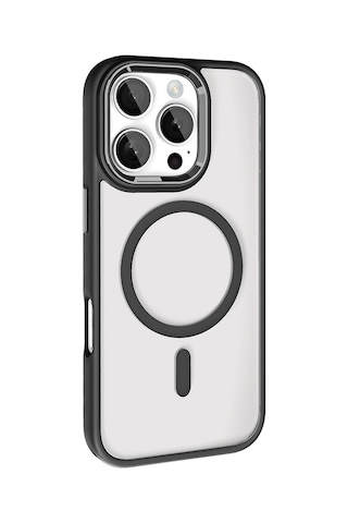 Apple iPhone 16 Pro Max Kılıf Wireless Şarj Özellikli Casen Krom Magsafe Silikon Kılıf