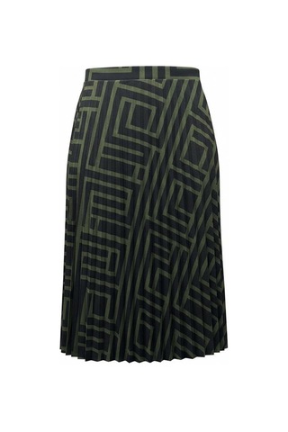Eren Style Pamuklu Piliseli İçi Astarlı Beli Lastikli Etek 95 Cm - 38-52 Yeşil