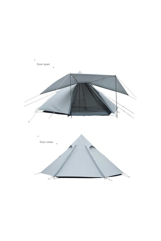 Wildland Ön Tenteli 2 Kapılı Mini Tipi 4 Kişilik Çadır Kamp Çadırı Gri