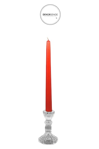 Şamdan Mat Mum 2'li Kırmızı 26 Cm Kırmızı